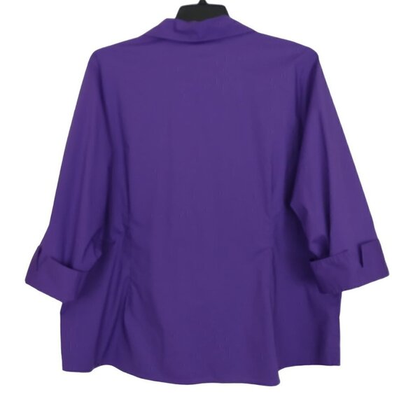 Riders by Lee | Effortless Care Hidden Button Blouse Shirt Purple | Size 2X - Picture 4 of 7